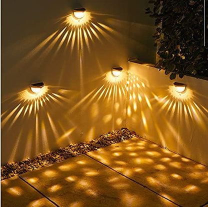 2-Pack LED Solar Fence Post Lights Outdoor Waterproof Auto On/Off Wall Mount Decorative Deck Lighting for Garden Patio Yard Path and Driveway (White Housing, Warm White)