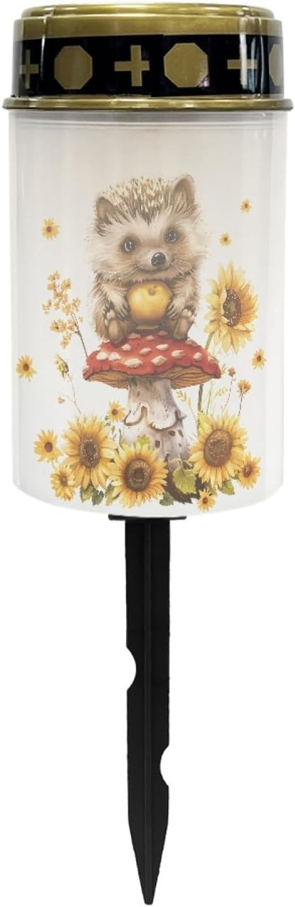 Hedgehog Sunflower Solar Lights Outdoor for Men Women Solar Pathway Lights Waterproof LED Solar Lantern Landscape Lighting Decoration,Solar Garden Lights