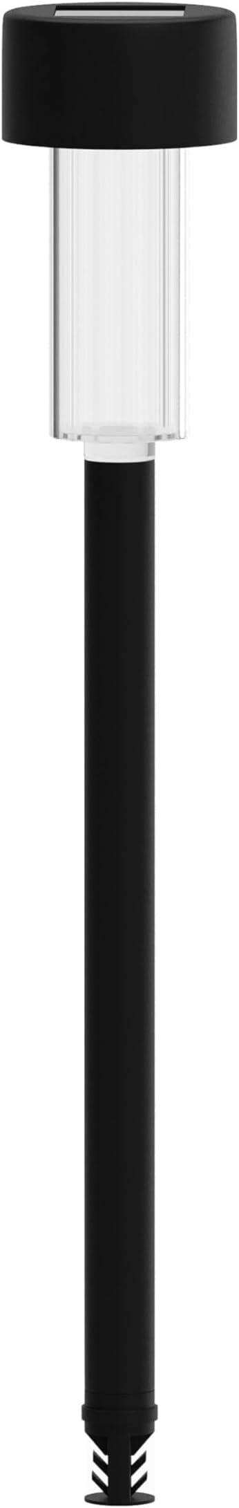 Merrick Lane Breece Set of 12 Black LED Solar Landscape Lights, Weather Resistant Outdoor Solar Powered Lights for Pathway, Garden, & Yard