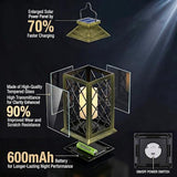 Yowin 2 Pack 14" Large Tempered Glass Solar Lanterns Outdoor Waterproof