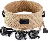 Fantado Jute Rope Triple Socket Black Pendant Light Lamp Cord for Lanterns, Switch, 19 FT by PaperLanternStore | Lumora