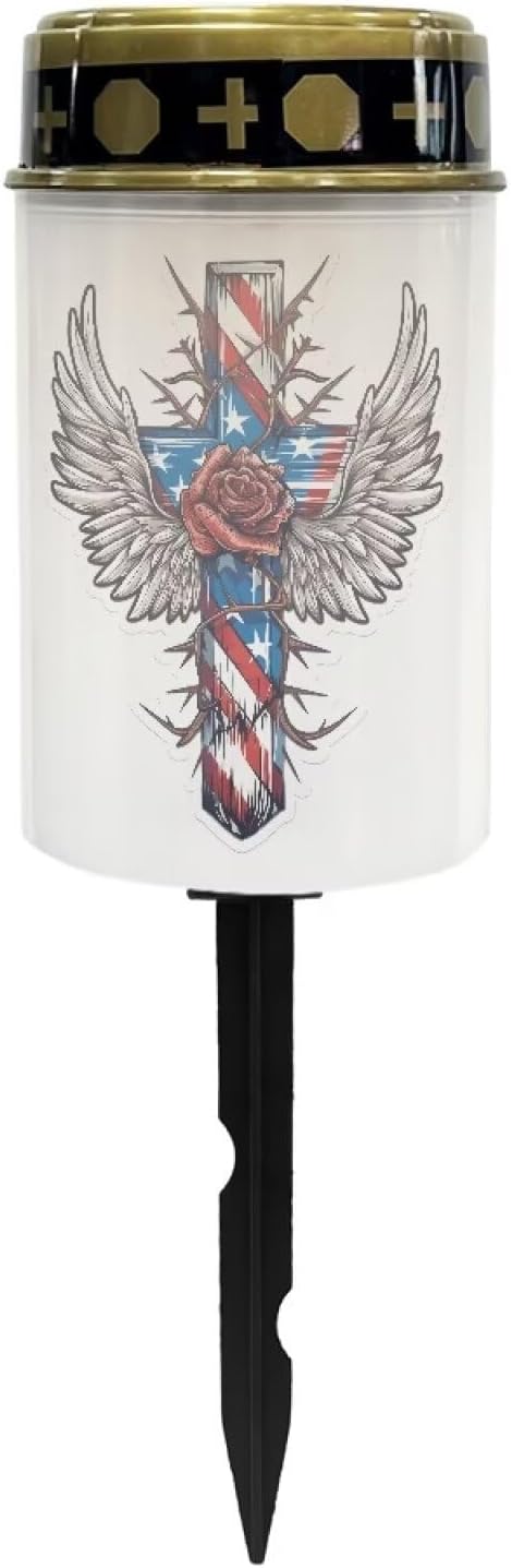 Cross Wing Solar Garden Light Solar Light Outdoor Landscape Path Light Solar Path Light for Yard Lawn Home Night Light Cemetery Solar Light Waterproof Solar Light