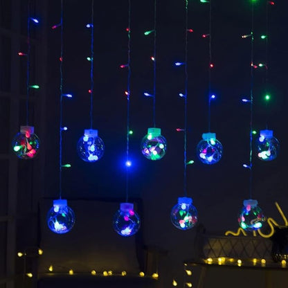 Solar Wishing Ball Fairy Curtain Lights, Waterproof 8 Modes Flashing String Lights with Remote Control for Bedroom, Christmas, Wedding, Party Decoration (Mutlicolor)