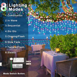 66ft Red White and Green Christmas Lights, 640 LED Icicle Lights for Outside, Clear Wire Connectable Twinkle Light with 8 Modes Timer Waterproof for House Window Party Tree Holiday Patio Yard Home