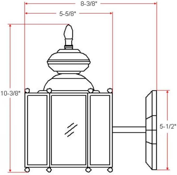 Design House 501833 Augusta 1-Light Traditional Indoor/Outdoor Wall Light Dimmable Clear Glass for Entrance Porch | Lumora