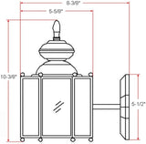 Design House 501833 Augusta 1-Light Traditional Indoor/Outdoor Wall Light Dimmable Clear Glass for Entrance Porch | Lumora