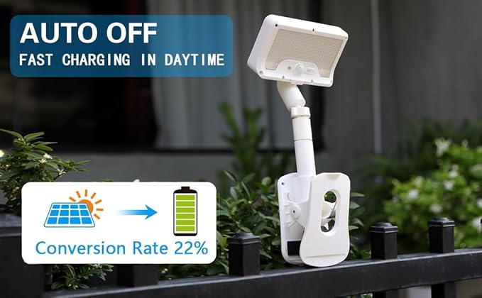 Solar Light for Outdoor Stairs & Deck, 92 LED Motion Sensor, IP65 Waterproof, Clip & Stand Dual Use, Auto On/Off with Light Sensing, Ideal for Fence, Camping, Garden Lighting (1-Pack)