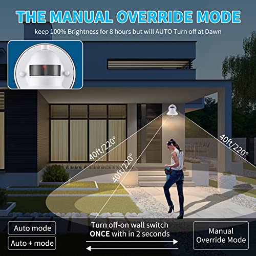LONEDRUID 2 Pack Dusk Dawn Motion Sensor Outdoor LED Porch Light Fixtures