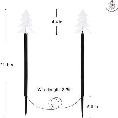 BRIGHTDECK Christmas Solar Pathway Lights Outdoor Decorations，Xmas Tree Lights Waterproof Led Garden Stake Light for Walkway Yard Lawn Porch Holiday Decor 5-Pack (Small Tree, 5 Pack)