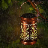 Solar Lantern Outdoor Hanging — Metal Dragonfly Solar Lights with Floral Projection, IP65 Waterproof, Auto On/Off, 8–12H Illumination, Garden Décor Gift for Mom Grandma Women