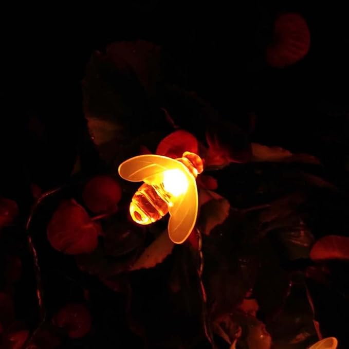 Solar Honeybee String Lights, 50 LEDs Solar Powered Bee String Lights Outdoor Honeybee Fairy Lights for Home,Gardens,Park,Patios Decoration.