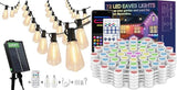 100FT Solar Powered Outdoor Lights with Remote and 111ft Outdoor RGB Eaves Lights | Lumora