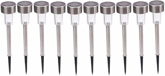 10PCS Solar Lights Outdoor, Stainless Steel Outdoor Waterproof, LED Lawn Lamps Lighting Solar Powered Outdoor Lights Solar Garden Lights for Pathway Patio Yard (Seven Color)