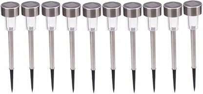 Solar Outdoor Lights, 5W LED Pathway Lights Solar Powered, Stainless Steel Waterproof Solar Garden Lights Decoration for Garden Patio and Walkway (10PCS, Seven Color)