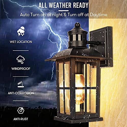 VerRon 13in Motion Sensor Porch Lights, Dusk to Dawn Outdoor Light Fixtures