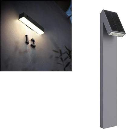 Solar Lights Outdoor for House Sign, Dimmable Solar Pathway Lights