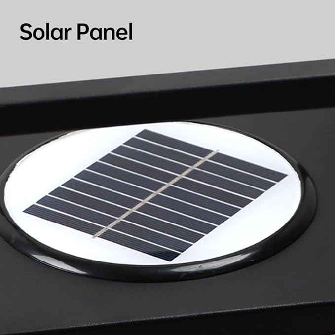 Solar Lawn Pathway Lights Square Solar Led Bollard Lighting Iron Housing Landscape Lights Outdoor IP65 Waterproof Garden Lights for Walkway Yard Lawn Front/Back Door