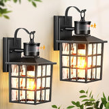 VIANIS Black Motion Sensor Porch Lights Outdoor, 100% Aluminum Anti-Rust