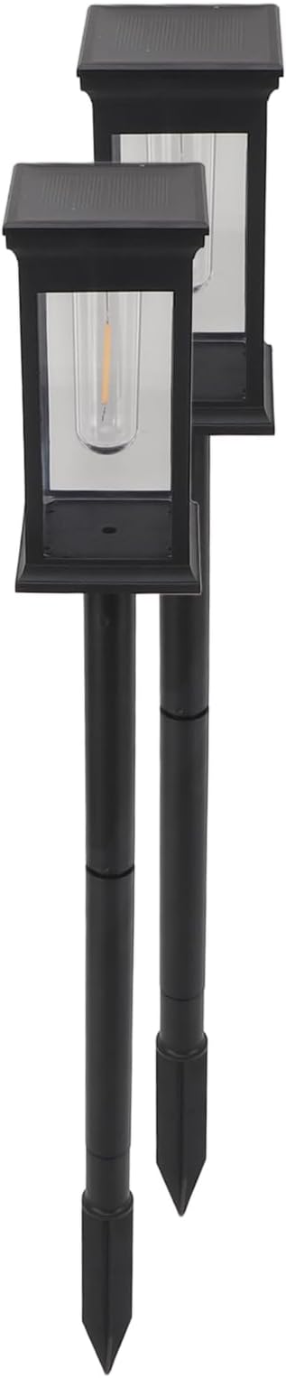 2PCS Solar Pathway Lights Outdoor, Waterproof ABS Solar 21.65in Warm Light - Auto On Off, Easy Installation, Ideal for Yard Lawn Patio Walkway Decoration