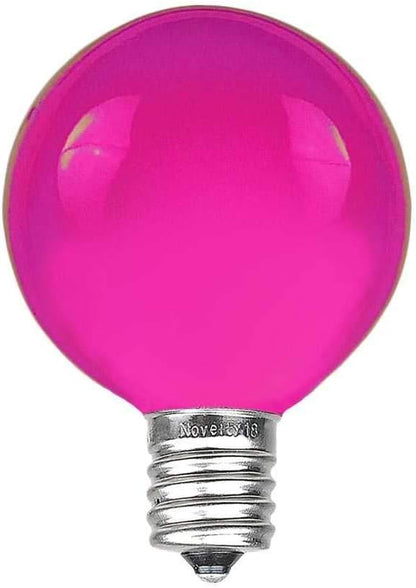 G40 Patio String Lights with 25 Purple Globe Bulbs - Hanging Garden String Lights - Vintage Backyard Patio Lights - Outdoor String Lights - Market Cafe String Lights - Brown Wire - 25 Foot