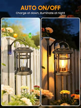 Solar Lantern Outdoor Waterproof, 2 Pack Bright Hanging Solar Lights for Outside Decorative, Upgraded Solar Powered Lanterns LED Lighting for Garden Patio Porch Decor Gifts (Antique Copper)