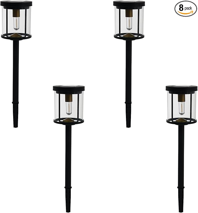 EcoGreen Solar Pathway Lights Outdoor 4-Pack - Solar Powered Garden Lights Waterproof, 3000K Warm White, 4.76 * 23.07in, Auto Dusk to Dawn for Yard, Driveway, Garden, Patio & Walkway (031H)