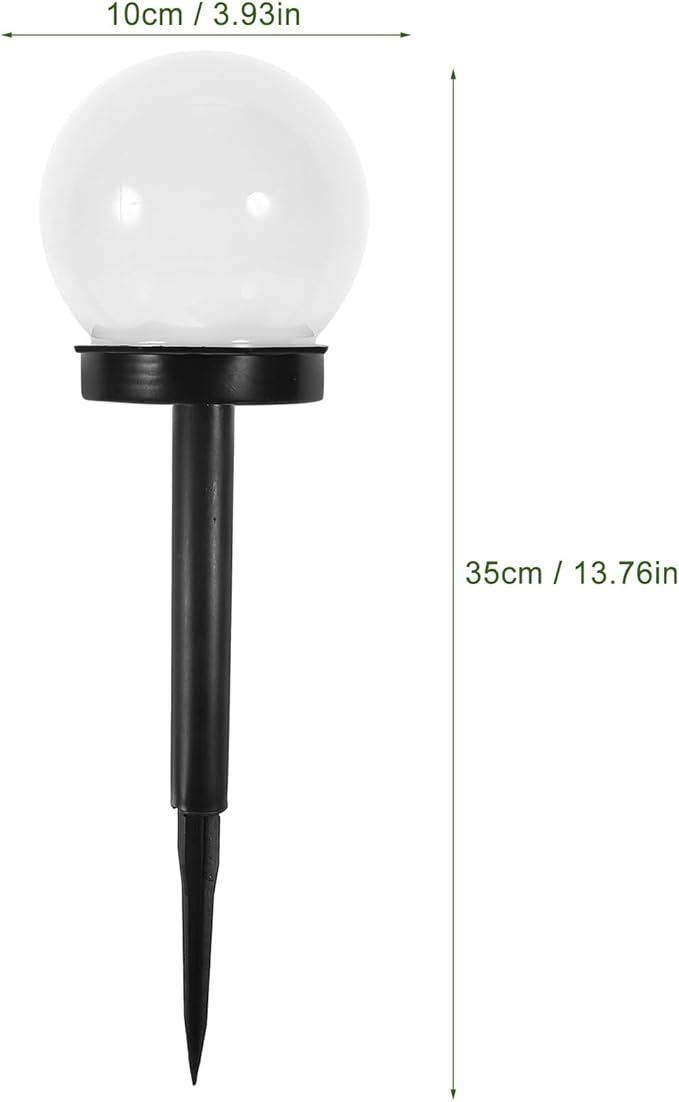 6pcs Solar Lawn Globe Lights Ground Plug Outdoor Garden Lighting Tool Warm Solar Pathway Lamps for Walkway Patio Decor