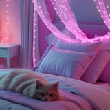 100 LED Pink Fairy Lights, 33ft Plug-in Decorative String Lights with 8 Modes for Indoor Outdoor Bedroom Wall Tree | Lumora