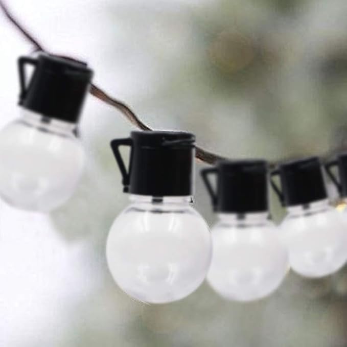 2 Pack - Solar Powered String Lights with Hanging Sockets, 20 Big Edison Bulbs Weatherproof Solar Decoration Lights for Patios, Parties, Weddings, Backyards, Porches (Solar Powered, WarmWhite-2Pcs)
