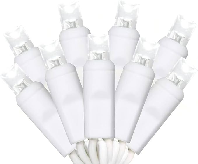 100 Counts LED Christmas Lights Outdoor - 50FT Cool White LED Christmas Lights Commercial Grade Outdoor Waterproof | Lumora