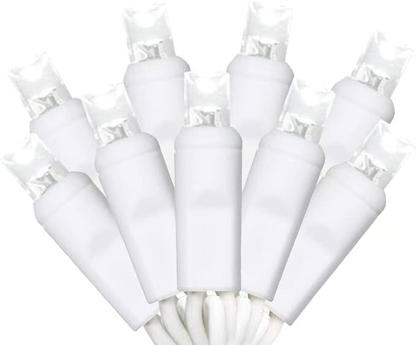 100 Counts LED Christmas Lights Outdoor - 50FT Cool White LED Christmas Lights Commercial Grade Outdoor Waterproof | Lumora