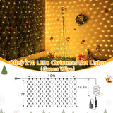 Ollny Net Lights 210LED 10x7ft, Green Wire Christmas Outdoor Mesh Light