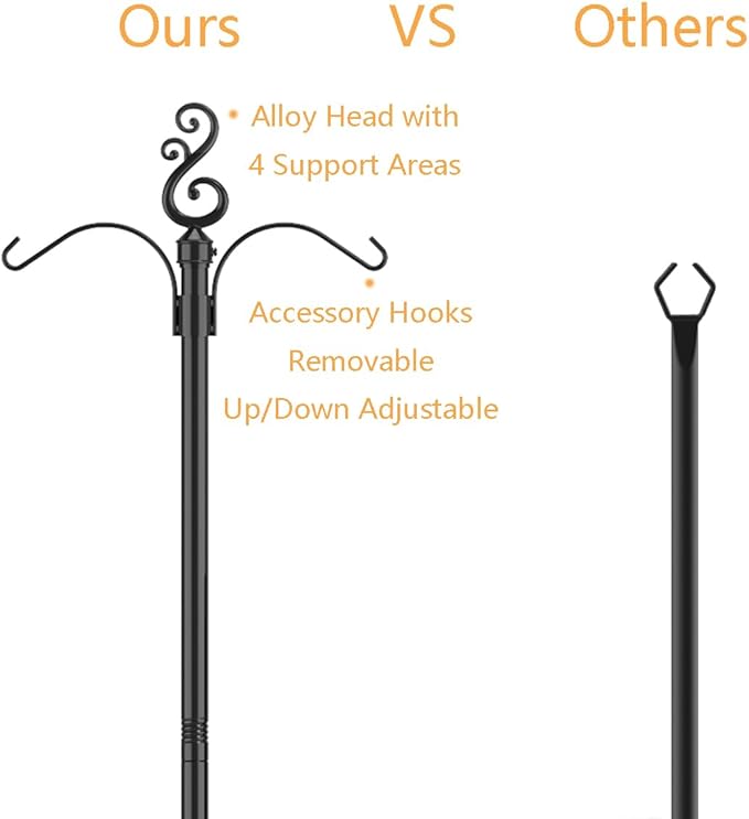 10 Ft Height 1 Inch Diameter String Light Poles StringLight Stand with Hooks Metal Poles for Outside Patio Yard | Lumora