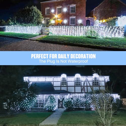 JMEXSUSS Outdoor White Net Lights Waterproof