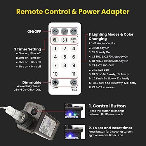 116ft Color Changing String Lights, 200 LED Multicolor & Warm White Crystal Globe Lights with Remote, 11 Modes | Lumora