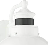 John Timberland Oberlin Rustic Industrial Farmhouse Outdoor Barn Light Fixture White Dusk to Dawn Motion Sensor 9" | Lumora