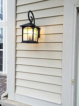 Collection Brimfield 1-Light Aged Iron Outdoor Wall Lantern | Lumora