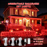 JMEXSUSS 200 LED Red Christmas Net Lights, 9.8ft x 6.6ft, Plug in