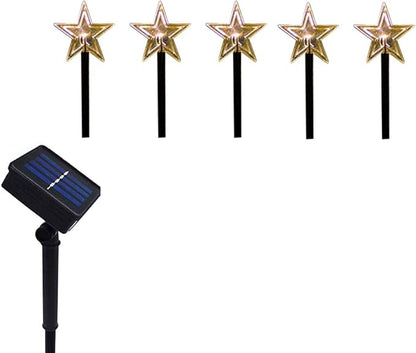 Solar Christmas Pathway Lights, Outdoor Solar Powered Snowflake, Five Pointed Star, Christmas Tree Decorative Lights with Garden Stakes for Path Lawn Patio Decor