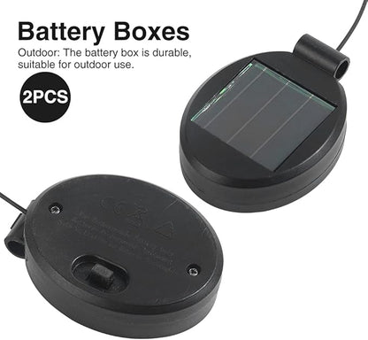 2 Pack Solar Light Replacement Top Part Panel for Outdoor Hanging Lanterns - Solar Lantern Lamp Led Replacement Top Battery Box for Garden Patio Walkway Yard(Black)
