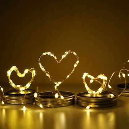 30LED Solar Mason Jar Lights, 8 Pack Jar Lid String Lights (No Jars), Waterproof Fairy Firefly Light for Garden, Patio, Outdoor, Yard, Lawn Decor(Warm White)