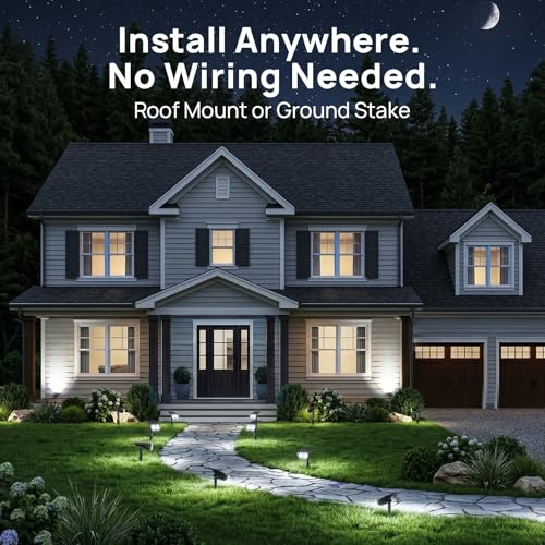 Consciot Solar Spot Lights Outdoor Waterproof, Landscape Solar Spotlights