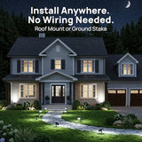 Consciot Solar Spot Lights Outdoor Waterproof, Landscape Solar Spotlights