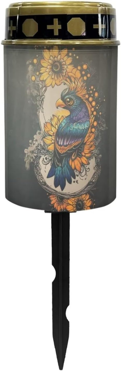 Parrot Flower Solar Lights for Yard Flameless Memorial Lighting Solar Landscape Lights Outdoor Waterproof Home Decorative Garden Light Stake for Patio Lawn Garden Decor