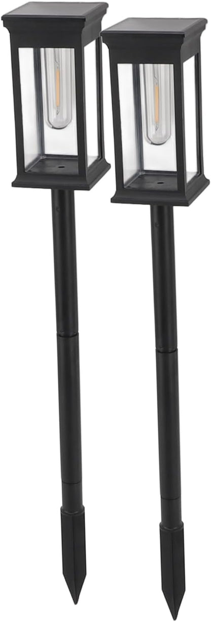 2PCS Solar Pathway Lights Outdoor, Waterproof ABS Solar 21.65in Warm Light - Auto On Off, Easy Installation, Ideal for Yard Lawn Patio Walkway Decoration