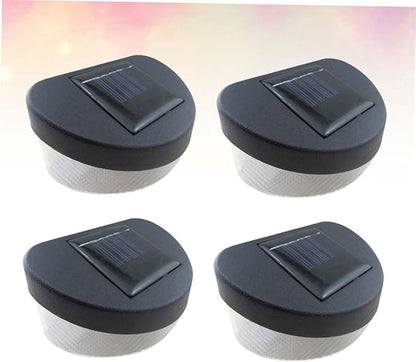 GLEAVI 4pcs Solar LED Wall Lamp Black Shell Outdoor Garden Light for Pathway Fence and Porch Decor Solar Energy Lamp