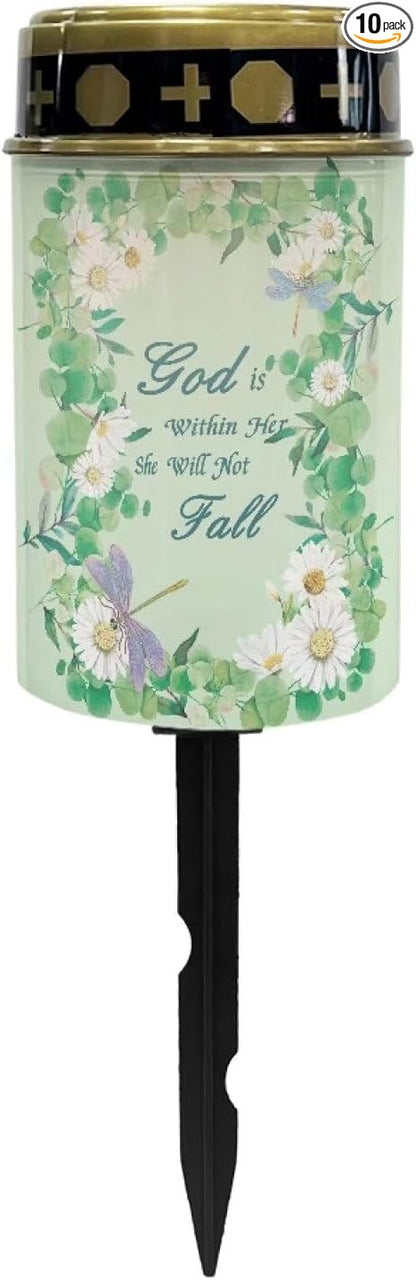 White Daisy Outdoor Solar Lights for Yard Decorative Waterproof Solar Light for Cemetery Grave Flameless Candle for Cemetery Garden Backyard Outdoor Decor Multipurpose Solar Lights