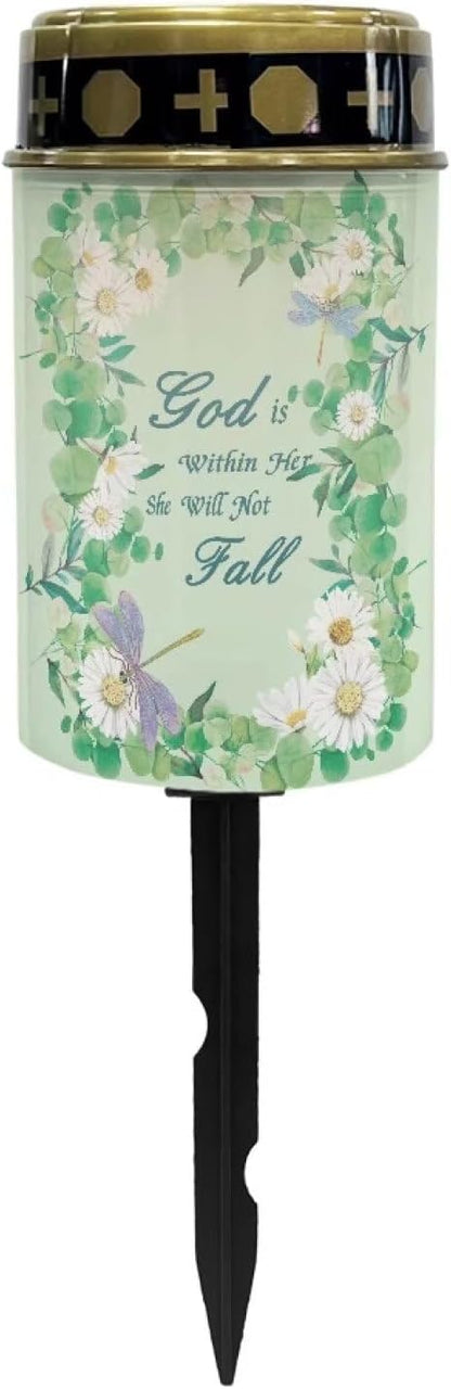 White Daisy Outdoor Solar Lights for Yard Decorative Waterproof Solar Light for Cemetery Grave Flameless Candle for Cemetery Garden Backyard Outdoor Decor Multipurpose Solar Lights
