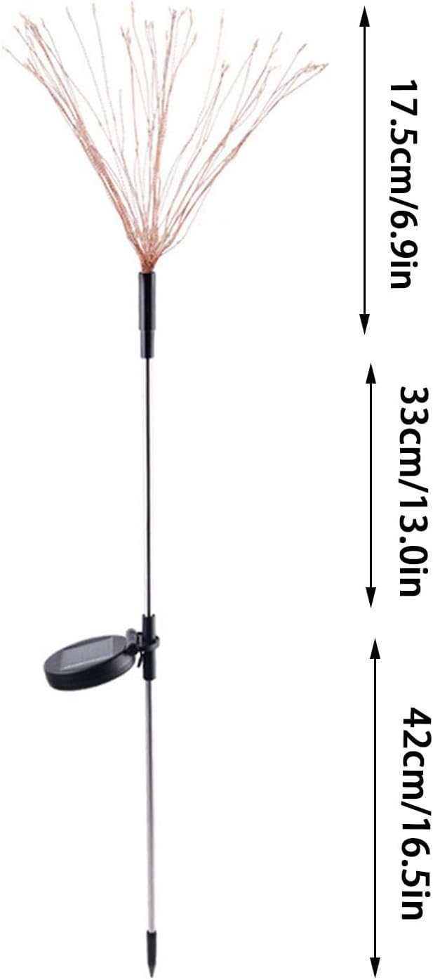 Hyuduo Solar Garden Firework Lights, 36.4 Inch Decorative Outdoor Stake Light, IP65 Waterproof, 8 Lighting Modes, ABS Material, Colorful LED for Yard, Wedding, Patio