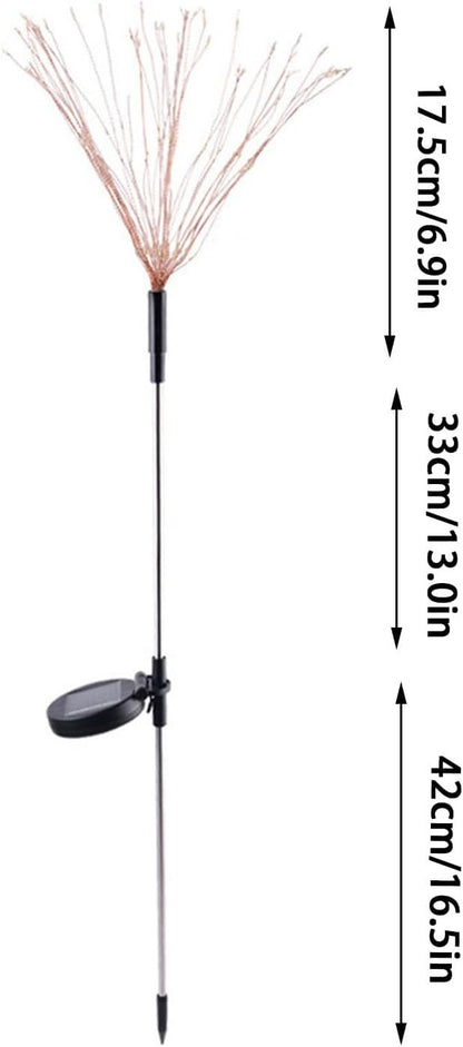 Hyuduo Solar Garden Firework Lights, 36.4 Inch Decorative Outdoor Stake Light, IP65 Waterproof, 8 Lighting Modes, ABS Material, Colorful LED for Yard, Wedding, Patio